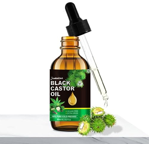 Black Castor Oil - 100% Pure Organic, Cold Pressed in Glass Bottles for Hair Growth, Eyebrow Nourishment and Skin Nourishment