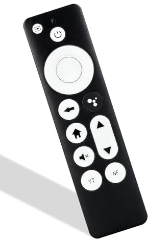 Apexnark Télécommande vocale de rechange pour Chromecast avec Google TV 4K HDR/HD (Snow, modèle G9N9N) - Également compatible avec Google TV Streamer - Modèles GA01409, GA02464, GA01919, GA01923
