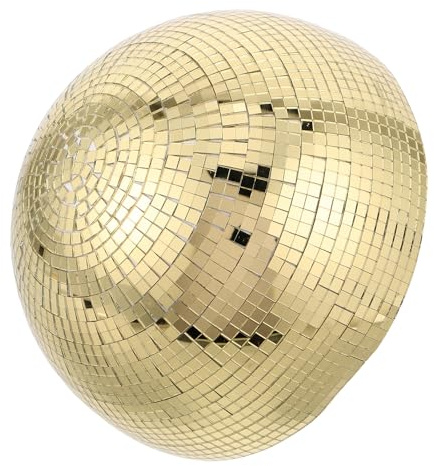 TOYANDONA Sfera a Specchio Cava Dorata da 20 Cm per Giardino e Feste Disco, Decorazione Luminosa Riflettente per Esterni, Globo Emisferico a Specchio per Atmosfera Spaziale e Decorazioni