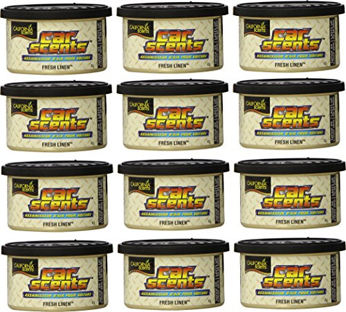 California Scents Car Scents Autoduft Lufterfrischer Duftdosen Air Freshener, Fresh Linen, 42g (12 Stück)