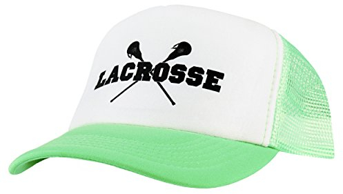 Captain LAX Trucker Lacrosse Cap Neon Green - Crossed Stick Men Lacrosse