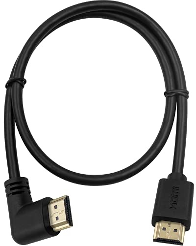 Maxhood HDMI 2.0 Cable 90 Degree 2 Feet / 60cm, 4K/60Hz High Speed 90 Degree Left Angle HDMI Male to Male Cable for TV/Xbox /PS4 /PS5(M/M Left).