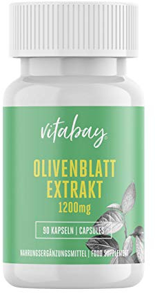 Vitabay Olivenblatt Extrakt 1200 mg • 90 vegane Kapseln • Olive Leaf Extract • 20% Oleuropein • Hochdosiert • Mit Pullulan-Kapselhülle • Made in Germany
