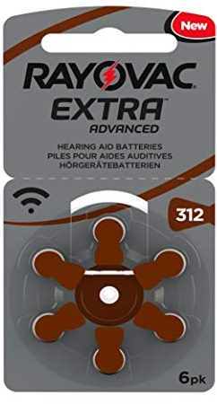 Rayovac Extra Advanced Zink Luft Hörgerätebatterie (in der Größe 312er Pack, mit 30 Batterien, geeignet für Hörgeräte Hörhilfen Hörverstärker) braun
