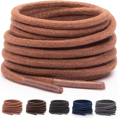 Miscly Shoe Laces for Dress Shoes - Round Oxford Shoelaces for Men - Multiple Lengths and Colors Available - Brown, 30″ (76 CM)