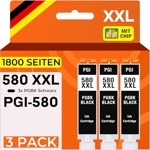 Supply Guy 3 XXL bläckpatroner för Canon PGI-580 och Pixma TR7500-TR9150