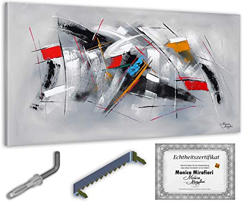 Monica Mirafiori I 100% HANDGEMALT I Gemälde Spectrum 140x70cm | Acrylbild I Moderne Kunst I Wohnzimmer