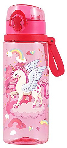 Home Tune Cute Water Bottle for School Girls, 700ml - Unicorn | Soft Chug Spout, BPA FREE, Leak Proof, Easy Clean, Carry Loop