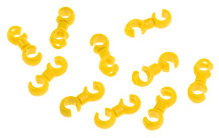 10 x Fahrrad-Kabel-Clip, Bremskabel, S-Haken, drehbare Schnalle, Bremse, Gelb