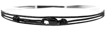 Made by Nami Nautical Rope Bracelet for Men Waterproof & Adjustable Wrap String Bracelets with Snap Hook Gift for Him (Black Black)