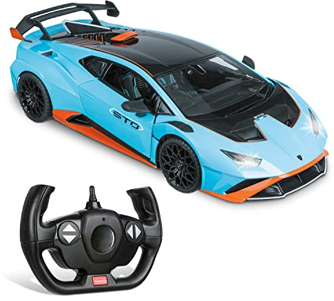 Mondo Motors, LAMBORGHINI HURACAN STO, Modell im Maßstab 1: 14, Geschwindigkeit bis zu 10 km / h, Spielzeugauto für Kinder - 63707, Blue