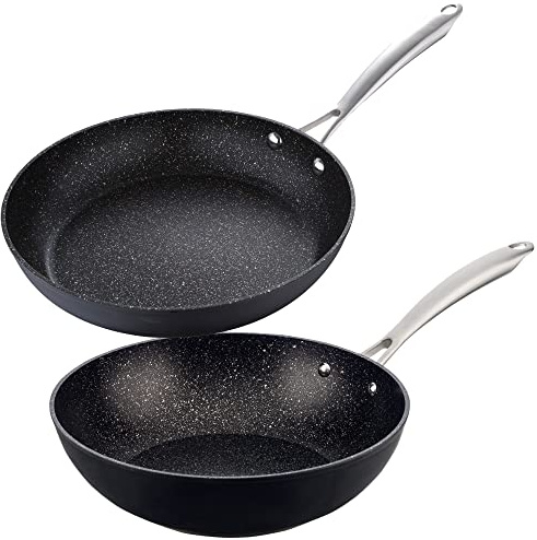 San Ignacio Set sartenes 28x6.0 y Wok 28x8.0 cm aluminio forjado apta para inducción VITA