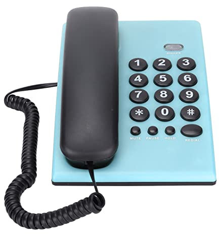 Téléphone Fixe de Bureau pour Personnes âgées, Téléphone Filaire Multifonctionnel sans Batterie à Gros Boutons Bicolore pour Hôtel de Bureau (13)