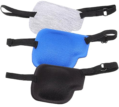 KOMBIUDA 3d Augenklappe Aus Polyester Verstellbar Für Links Und Rechts Langlebige Amblyopie Abdeckung Mit Dehnbarem Band Lichtabschirmung Für Täglichen Augenschutz Und Genesung Bei Schielen