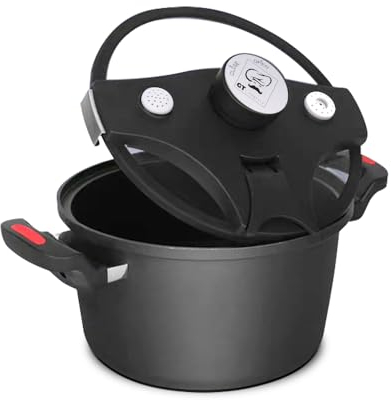 Olla de Cocción Lenta 5L - Olla de Hasta 8 Comensales - Temperatura constante 105°C. Compatible con Cocina de Gas, Eléctrica, Inducción. Revestimiento antiadherente y fácil de limpiar.