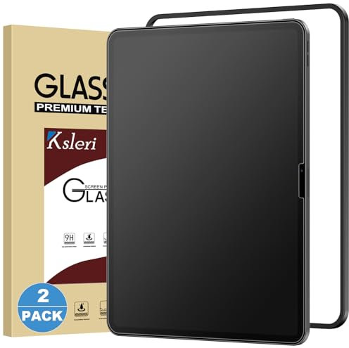 Ksleri Paquete de 2 protectores de pantalla de vidrio mate para iPad Air de 13 pulgadas M2 2024 de 6ª generación (no privacidad), antirreflejos, antihuellas, con marco de alineación, identificación