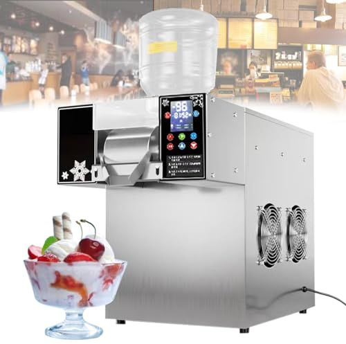 Quixnova Commercial Snowflake Ice Machine Maker Mountertop, 120KG/24H, Speed Adjustable, Stainless Steel Shaved Ice Machine Automatic Electric Ice Crusher for Restaurant, Supermarket