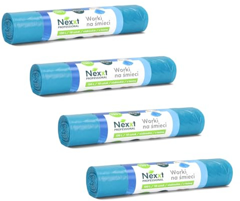 Emerson 80 reißfeste Müllsäcke | extra starke Abfallsäcke | 4er Pack Blau Rollen | 120L Fassungsvolumen 70x105 cm | stabile Müllbeutel aus umweltfreundlicher Recyclingfolie