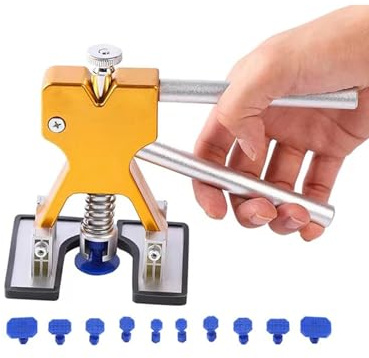 PJJUHS Sacabollos Coche Herramientas Profesionales para Reparación De Carrocería De Coche, Extractor De Abolladuras Sin Pintura Ventosa Automática Eliminación De Abolladuras(Puller with 10 Tabs)