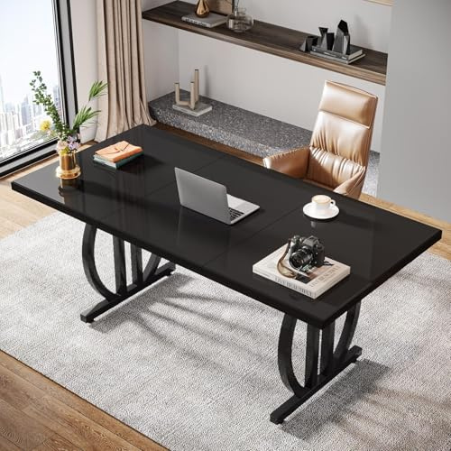 Tribesigns Bürotisch 160cm Computertisch mit robusten Metallbeinen Modern Und Einfacher Laptop Schreibtisch Arbeitszimmer Arbeitstisch