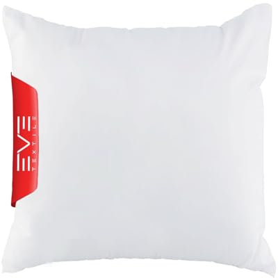 EVE Textile® Kissen 50x50 cm bis 60° Waschbar Atmungsaktives Kopfkissen Innenkissen; Dekokissen, Sofakissen Kisseninlett & Bettkissen mit Flauschiger Microfaserfüllung & Reißverschluss