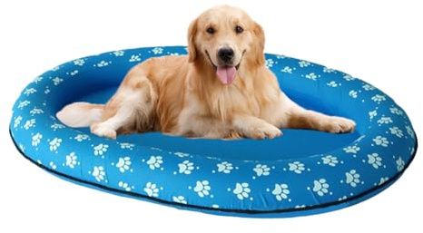 Pet Float Raft - Dog Pool Float, Pet Float For Dogs And Cats | Dog Float Inflatable | Swimming Pool Floating Row Bed, Swimming Ring Dog Footprints Pet Swimming Pool Floating Toys Inflatable