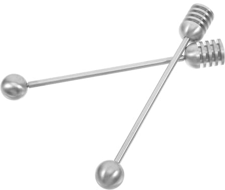 ABOOFAN 2pièces Cuillère à Miel Et Bâtonnets Mélangeurs Acier Inoxydable pour Thé Café Et Confitures Lot de Ustensiles De Table avec Manche Ergonomique