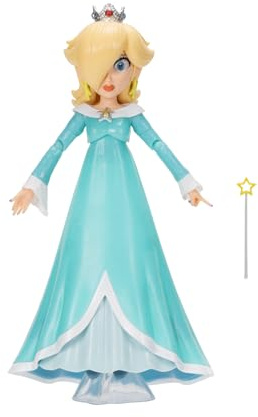 The Super Mario Galaxy Movie 5” Action Figures Series 1 – Rosalina Figure with Wand and Clear Stand Accessories - Premium Details 10 Points of Articulation
