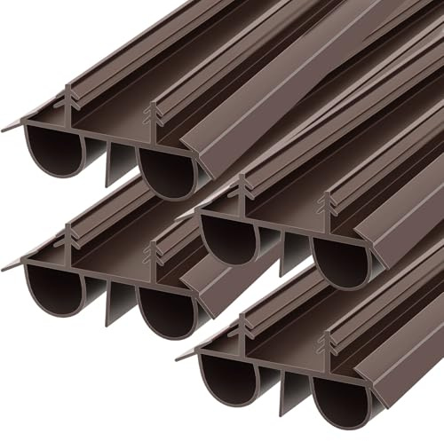 Lineshading Confezione da 4 strisce di guarnizione in plastica PVC da 3,5 x 91,4 cm, per guarnizione in vinile nascosta/canale inferiore della porta per spogliare le intemperie e paraspifferi (marrone