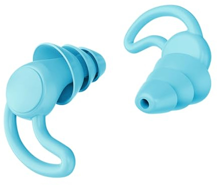 Gizmolet Ohrstöpsel Schwimmen für Erwachsene, Wasserdichte und Wiederverwendbare Ohrenstöpsel Schwimmen, Ideal zum Tauchen Duschen Wassersport, 1 Paar mit Aufbewahrungsbox, Blau