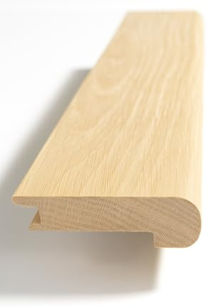 European White Oak Stair Nosing for 3/4 Flooring Thickness, Unfinished, bullnose Front, 3' Length