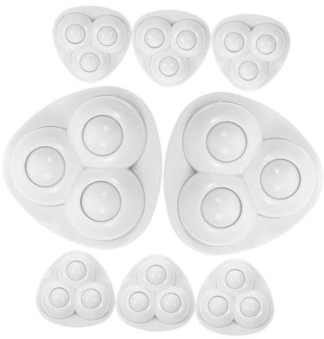 8pcs Sticky Swivel Caster Wheels White Rubber Abs Small Wheels