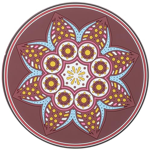 Klangschalenmatte Pvc mit Blumenmuster für Kristall und Klangschale | Dekorative Wirkung, Zartes Elegantes Design, Portabel und Schützend, für Buddhistisch Glaubende Freunde