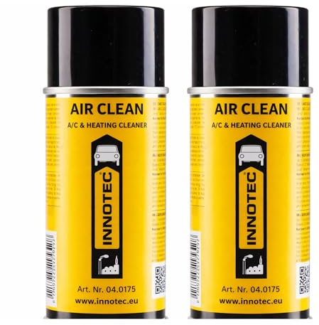 2 Stück INNOTEC Air Clean New 150 ml– Luft-& Klimaanlagen Reiniger – entfernt unangenehme Gerüche aus Innenräumen, Lüftungs- & Heizungssystemen – für Büro, Fahrzeuge&Wohnräume –Frische ohne Rückstände