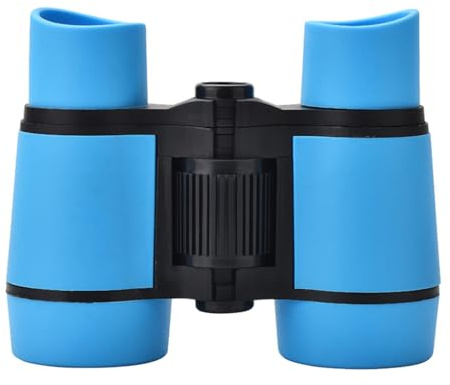 QUXVUIS Binoculares portátiles a Prueba de Golpes para niños, para exploración al Aire Libre, Juguetes de Goma, diversión, Interactivo Personalizado, Estilo básico Azul