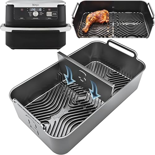 Airflow Pro™ Ninja AF500UK Silicone Liner with Divider | XL FlexDrawer 10.4L Glove-Like Fit | 15mm Raised Ridges for Maximum Airflow | Dishwasher Safe | AF500UK Accessories | by iStock Kitchen