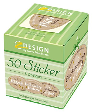 AVERY Zweckform Aufkleber Weihnachten 50 Stück Art. 56862 (Weihnachtssticker, ablösbare Papiersticker mit Silberprägung 58x38 mm im Spender, beschriftbar, Weihnachtsgeschenke) Sticker auf Rolle