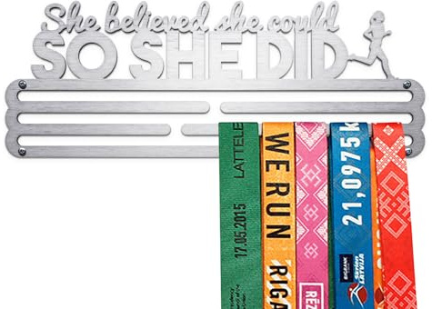 United Medals She Believed She Could So She Did Medaillenhalter Edelstahl | Medaillen Aufhänger | Medal Hanger Holder Display Rack