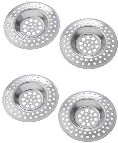 Lot de 4 Filtres en Acier Inoxydable pour Evier Lavabo Baignoire