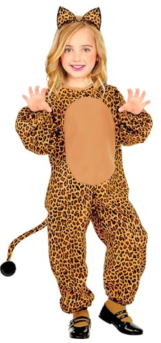 Widmann – Barndräkt leopard, overall och öron, djur, rovkatt, temafest, karneval