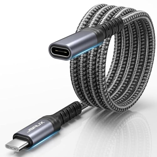 JSAUX USB C Extension Cable 2M/6.6FT, Type C 3.2 Extender Cord Male to Female Support PD 100W/5A Fast Charging, 10Gbps Sync Transfer Compatible with Switch 2, iPhone 17, MacBook, iPad Pro, Galaxy S23