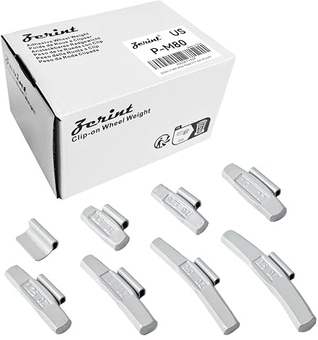 ZERINT P-M80 Wheel Weight Kit P Style Grey 80 pcs/kit: 1/4 oz, 1/2 oz, 3/4 oz, 1 oz 15 pcs Each, 1 1/4 oz, 1 1/2 oz, 2 oz and 2 1/2 oz 5 pcs Each