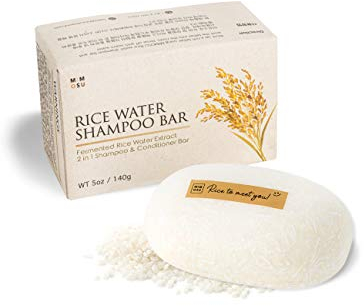 mimosu Hair Growth Shampoo Bar, Fermented Rice Water 2-in-1 Shampoo & Conditioner, 5oz, Unscented, pH Balanced, Solid Bar for Oily Hair, Korean Hair Care