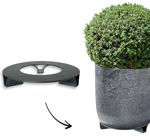 terraced® - blomkruka underlägg – färg: svart – rund – 27 cm i diameter – underlägg blomkruka – återvunnet material – tillverkat i Tyskland