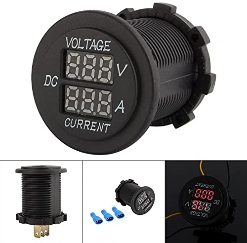 Coche moto DC, Yosoo Moto DC 12-24 V Dual LED Digital Voltímetro Amperímetro Amperímetro Amperímetro Guage para amperímetro digital DC 15a Automotive Replacement Amp Meter gauges kfz einbau voltímetro