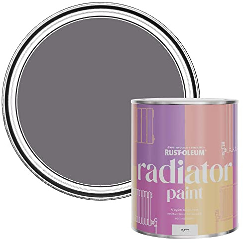 Rust-Oleum, lila Heizkörperfarbe, hitzebeständig, geruchsarm in Matt Finish - Iris 750ML