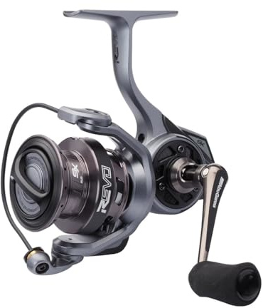 Abu Garcia Spinnrolle, Revo SX Spinnrolle, Raubfischangeln, Süßwasserangler, Barsch, Hecht, Zander, Schwarz/Grau, 6,2:1 Übersetzung, robust & leicht, 9+1 Lager, 4000
