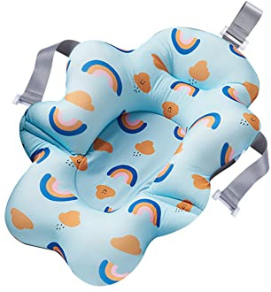 LICHENGTAI Asiento de Baño Bebe para Bañera, Soporte para Bebé Recién Nacido Cojín de Baño de Bebé, Alfombra de Bañera Antideslizante para Niños, Adecuado para Bebés de 0 a 12 Meses