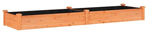 vidaXL Garden Raised Bed, Outdoor Raised Planter with Liner, Planter Pot for Vegetable Fruit, Flower Bed for Patio Backyard, Brown Solid Wood Fir
