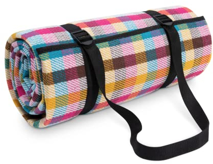 Paco Home Picknickdecke Campingdecke XXL Strand Picknickdecke Wasserdicht Mit Tragegriff Leicht Kompakt Tragbar Isoliert, Farbe:Mehrfarbig 3, Größe:200x300cm